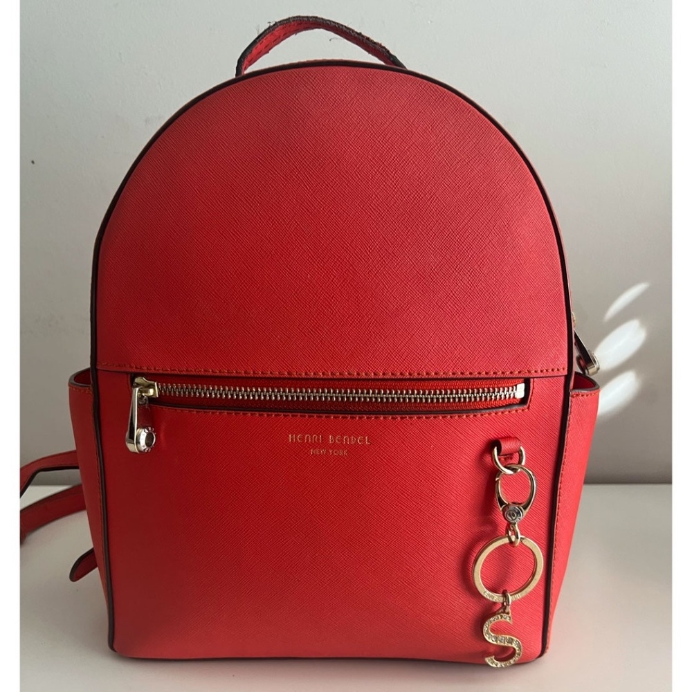 Henri Bendel West 57th Backpack- Orange w/ Diamond Bag Charm Included